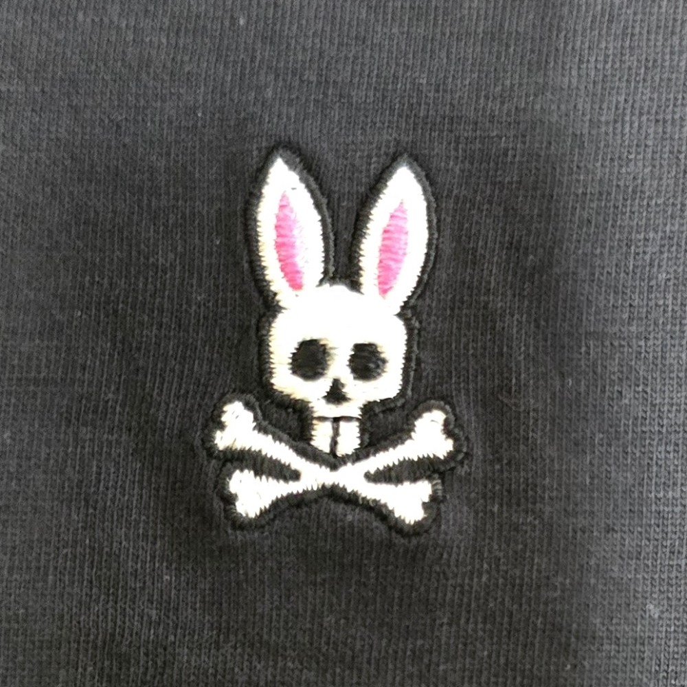 Psycho Bunny Men's Black V-Neck Tee Size:6 - Picture 2 of 6